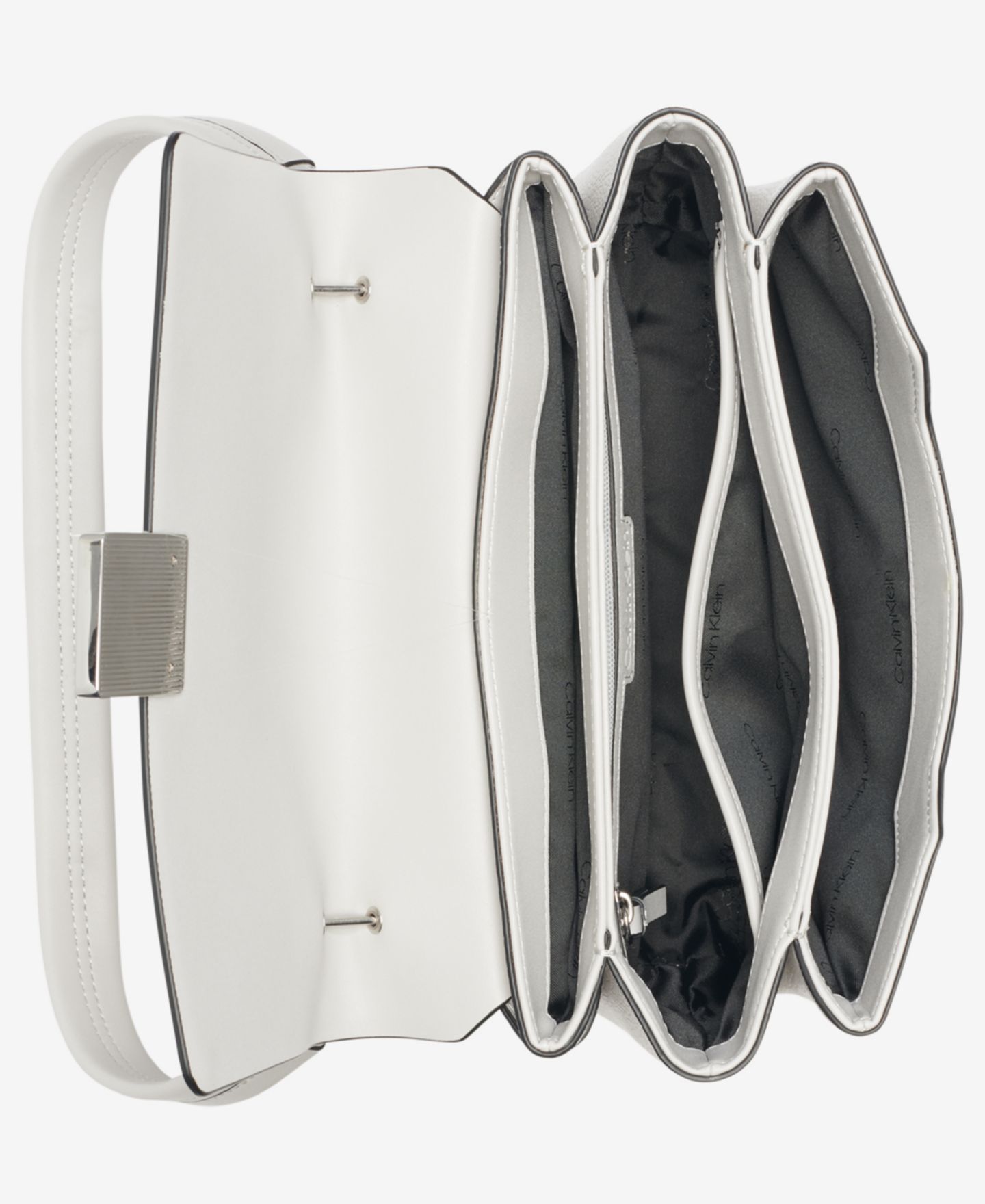 Женская сумка Calvin Klein Clove Push-Lock Shoulder, цвет: Серый — фото 2