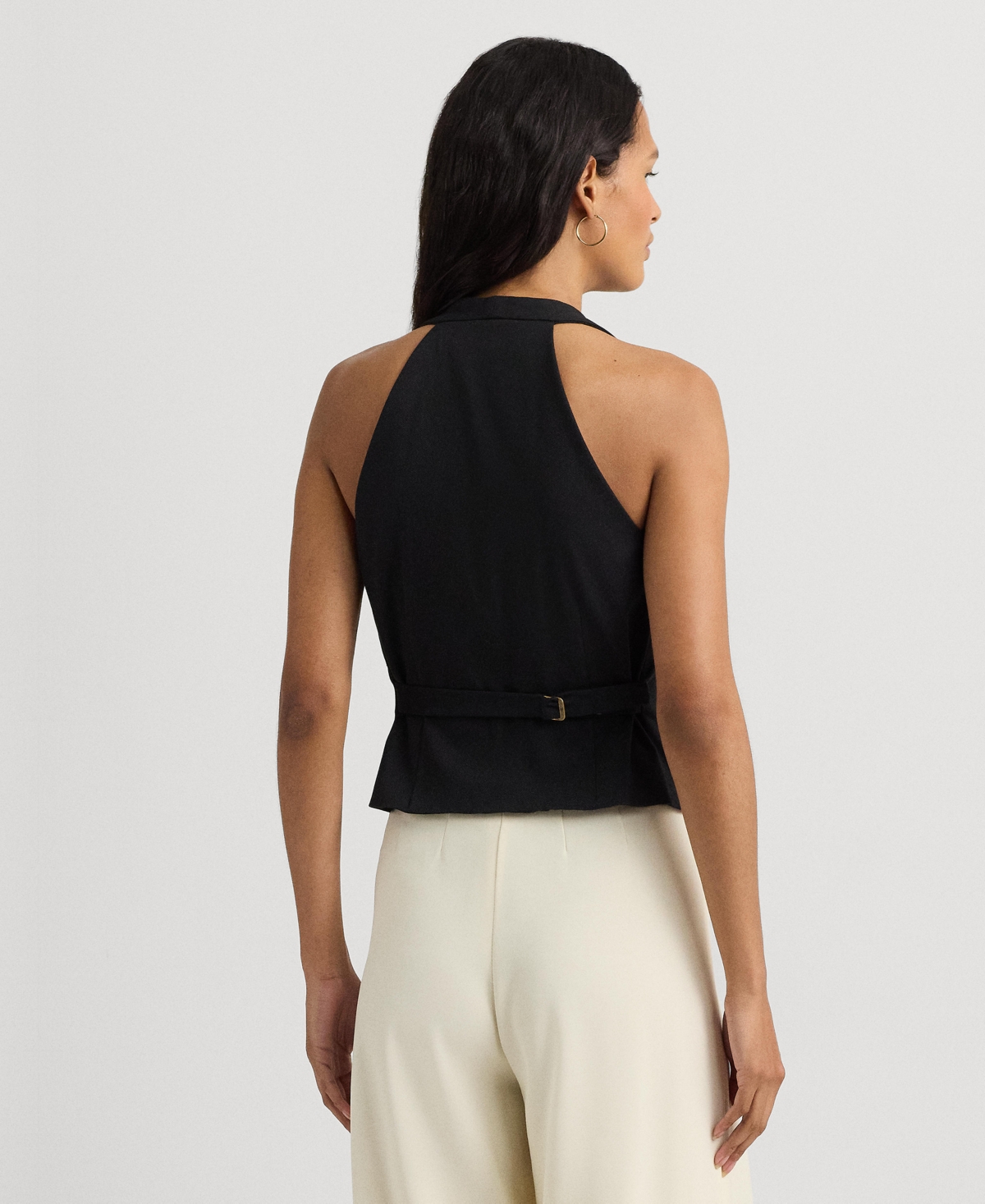 Shop Lauren Ralph Lauren Women's Button-front Vest In Black