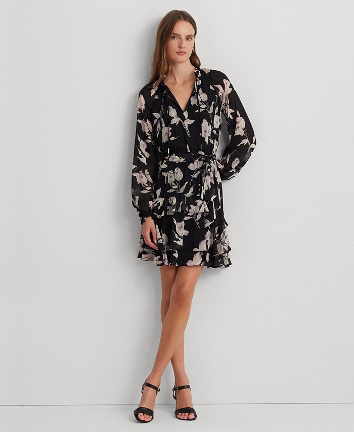 Lauren Ralph Lauren Women's Floral Fit & Flare Dress, Regular & Petite ...