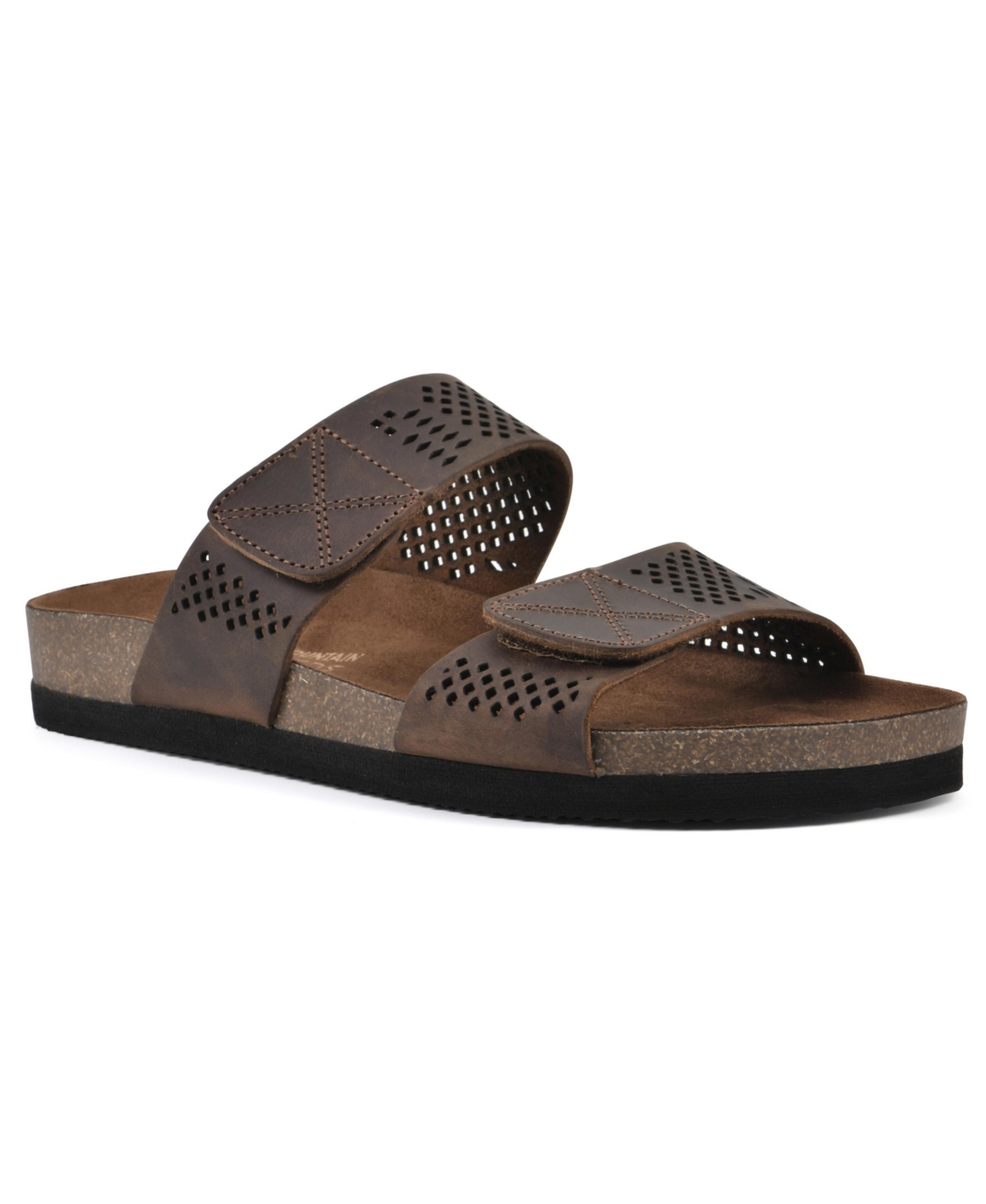 White Mountain Hawkbill Footbed Sandals In Brown Leather