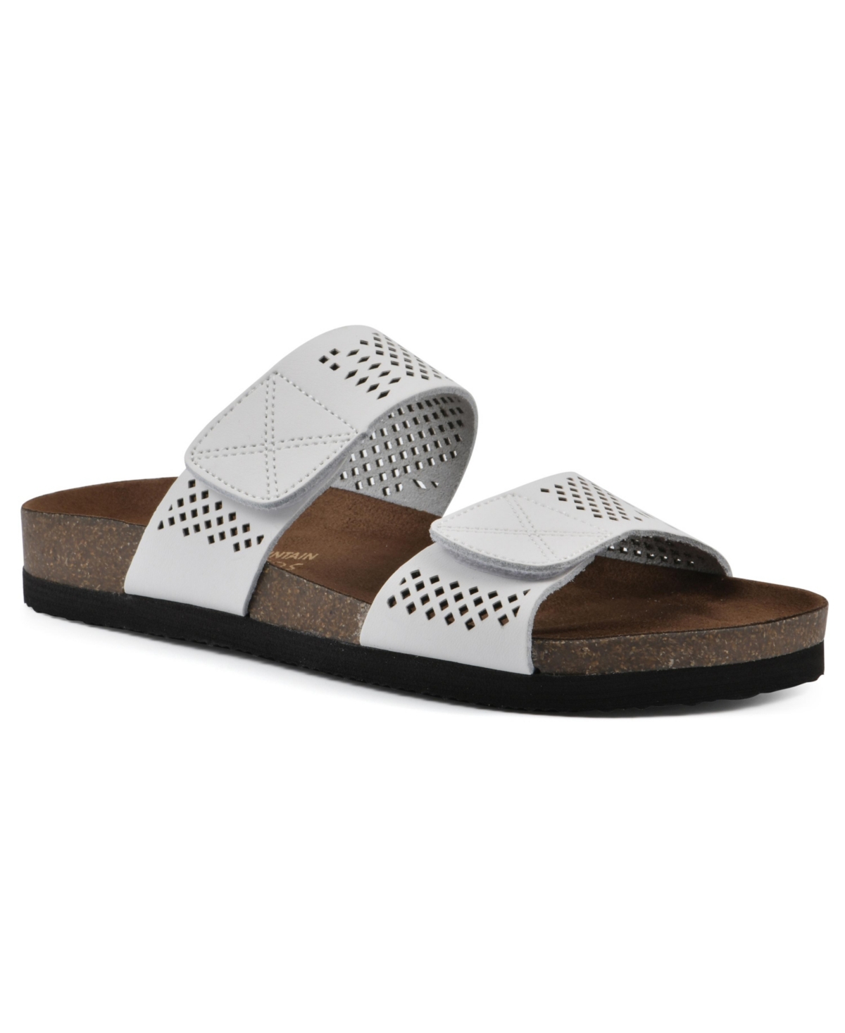 White Mountain Hawkbill Footbed Sandals In White Leather