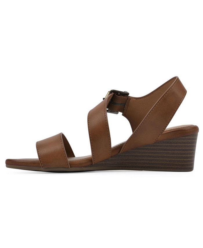 WHITE MOUNTAIN Brux Sandali Con Zeppa Per Donna – Comodi Con Cinturino Regolabile, Nero Liscio, Taglia 39 EU - 4