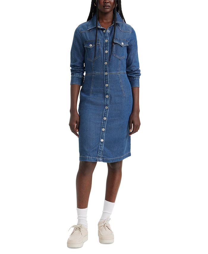 Macy's blue clearance jean dress