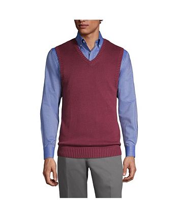 Lands' End School Uniform Men's Cotton Modal Sweater Vest - Macy's