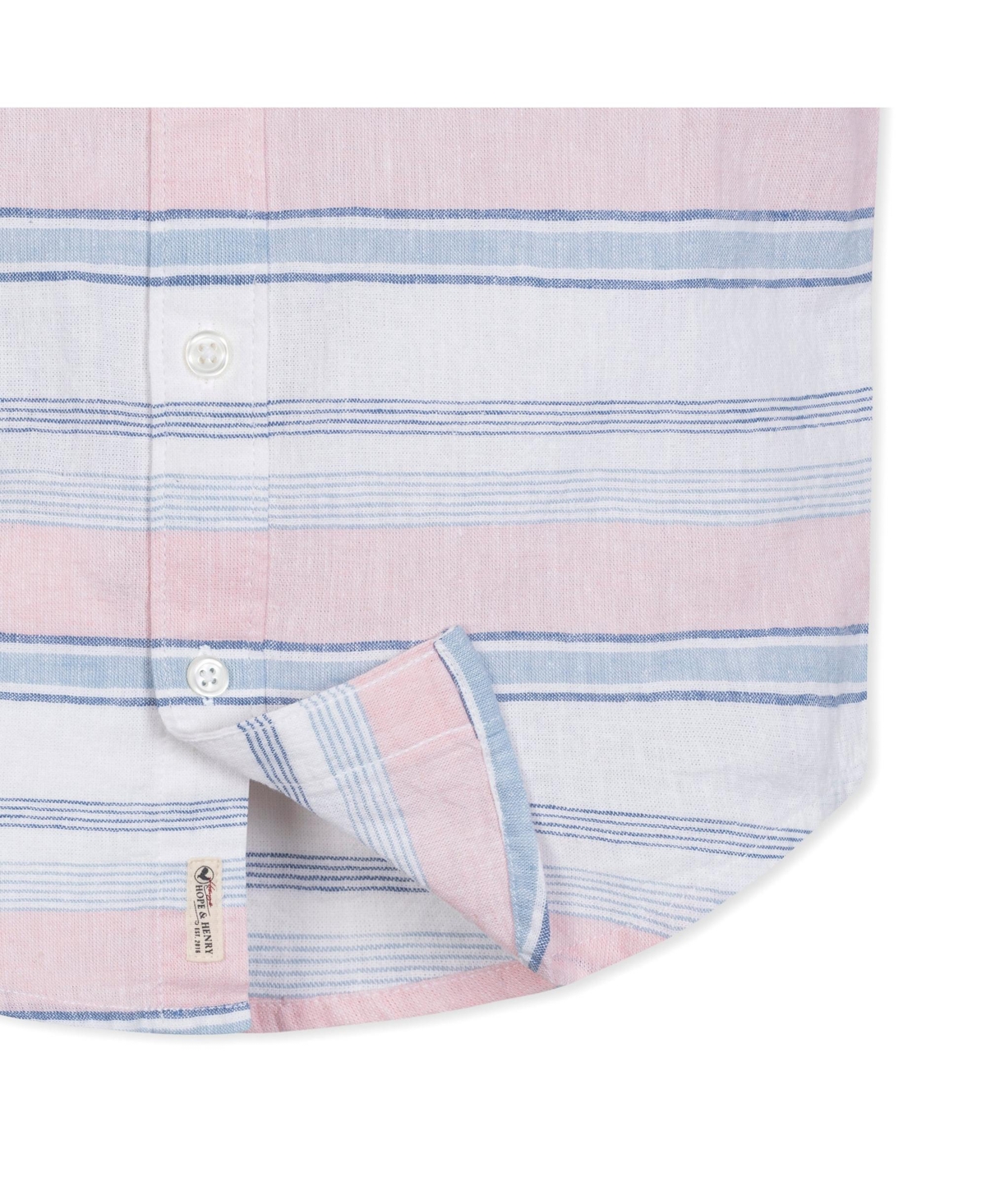 Hope & Henry Boys' Linen Short Sleeve Button Down Shirt, Infant