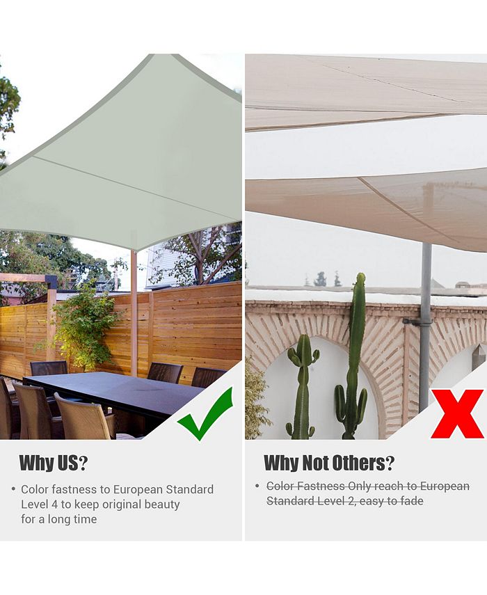 Rectangle Sun Shade Sail Canopy 97 UV Block Patio Awning