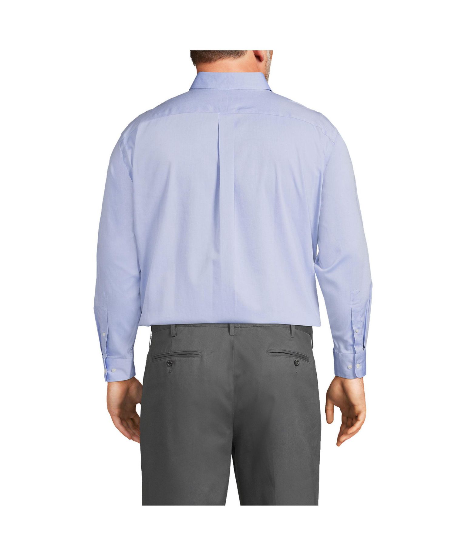 Men's Traditional Fit Solid No Iron Supima Pinpoint Button-down Collar Dress Shirt