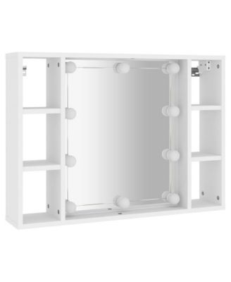 Mirror Cabinet with LED White 29.9"x5.9"x21.7"
