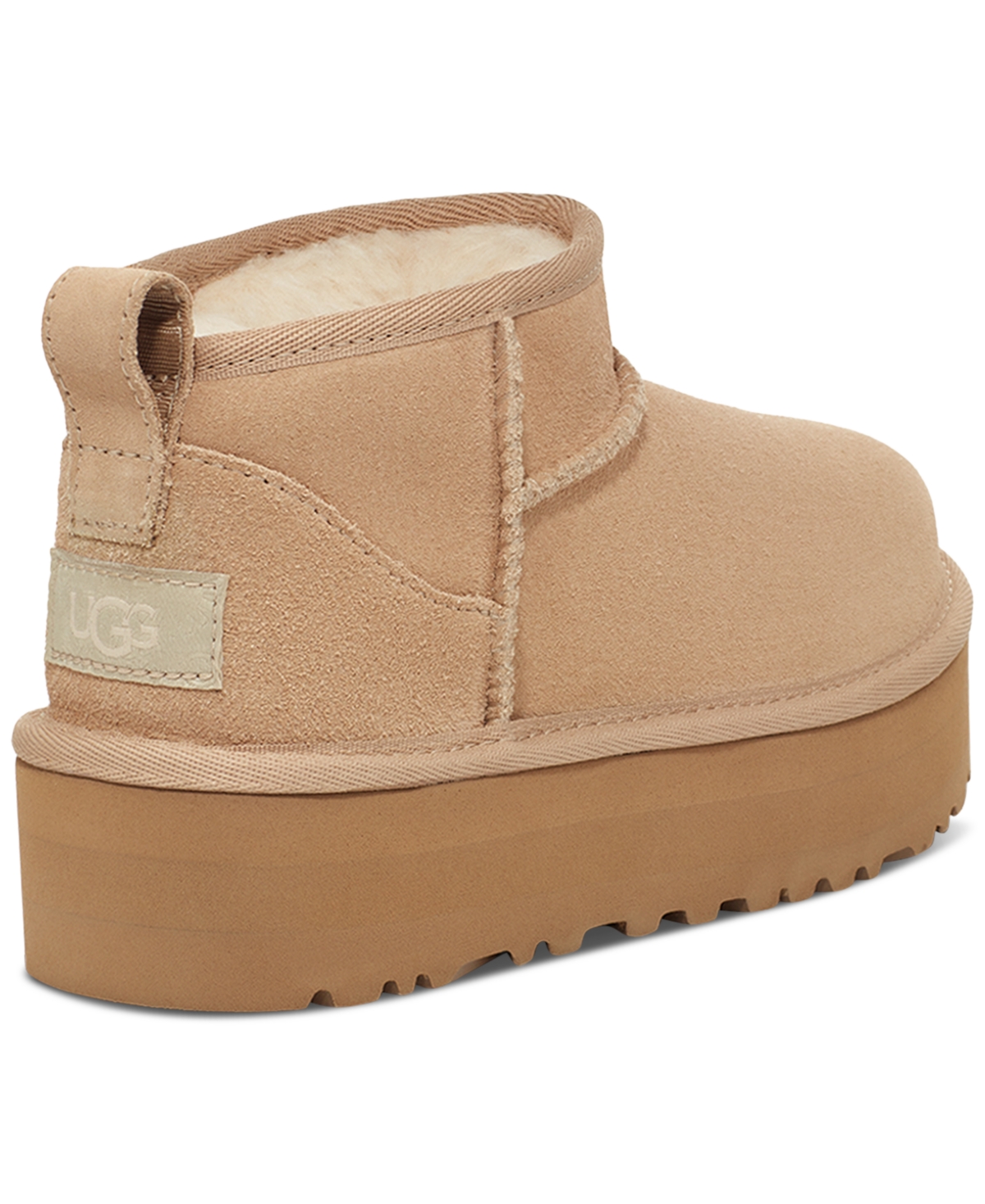 Shop Ugg Kids Classic Ultra Mini Platform Booties In Sand