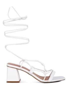 Womens Provoked Lace Up Block Heeled Sandals