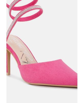 Womens elvira rhinestone embellished strap up sandals