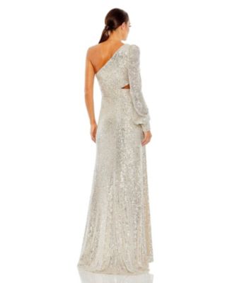 Mac Duggal ★【パーティー ドレス】Sequin One Shoulder Gown Mac Duggal Women's Ieena Sequined One Shoulder Cut Out Gown