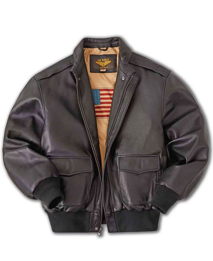 Landing Leathers Men A-2 Leather Flight Bomber Jacket - Big and Tall ...