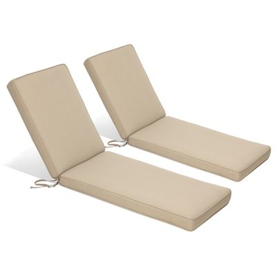 Outdoor Lounger Cushion 41.7''Lx22''Wx3''H Chair Seat Cushion - Set of 2