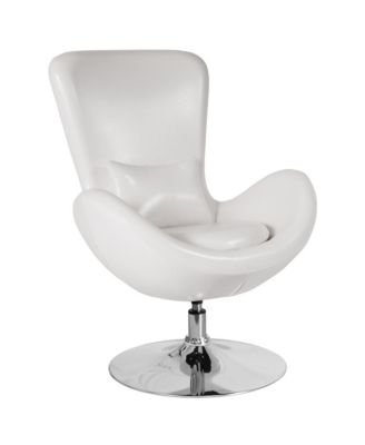 Soro High-Back Egg Style Lounge Chair With 360° Swivel Metal Base