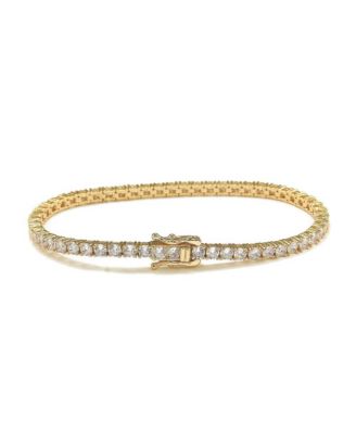 Suzy Levian Sterling Silver Cubic Zirconia Thin Tennis Bracelet