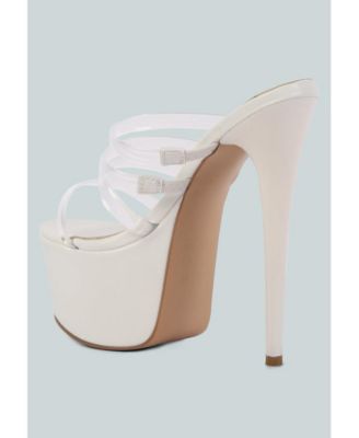 Womens Shots Up Ultra High Heel Clear Straps Sandals