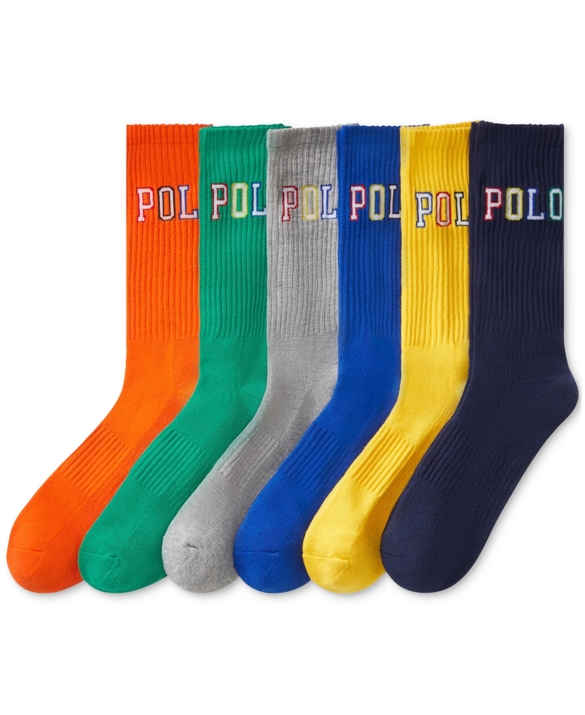 Shop Polo Ralph Lauren Men's 6-pk. Polo Outlined Crew Socks In Open