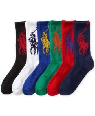 Polo Ralph Lauren Men s 6 Pk. Big Pony Crew Socks Macy s