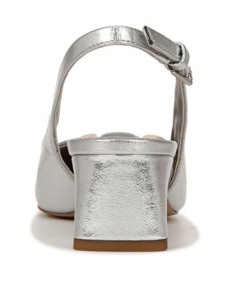 Women's Racer Pointed Toe Block Heel Slingback Pumps