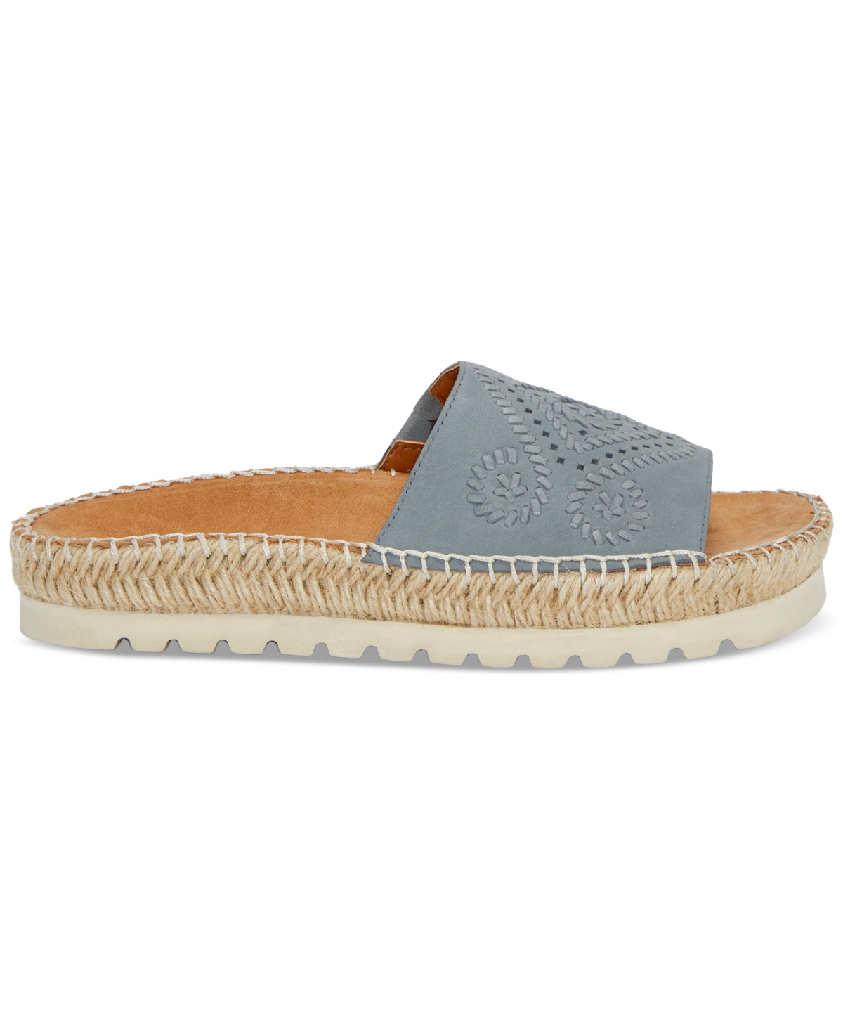 Shop Lucky Brand Women's Lemana Espadrille Flat Slide Sandals In Nicciola Leather
