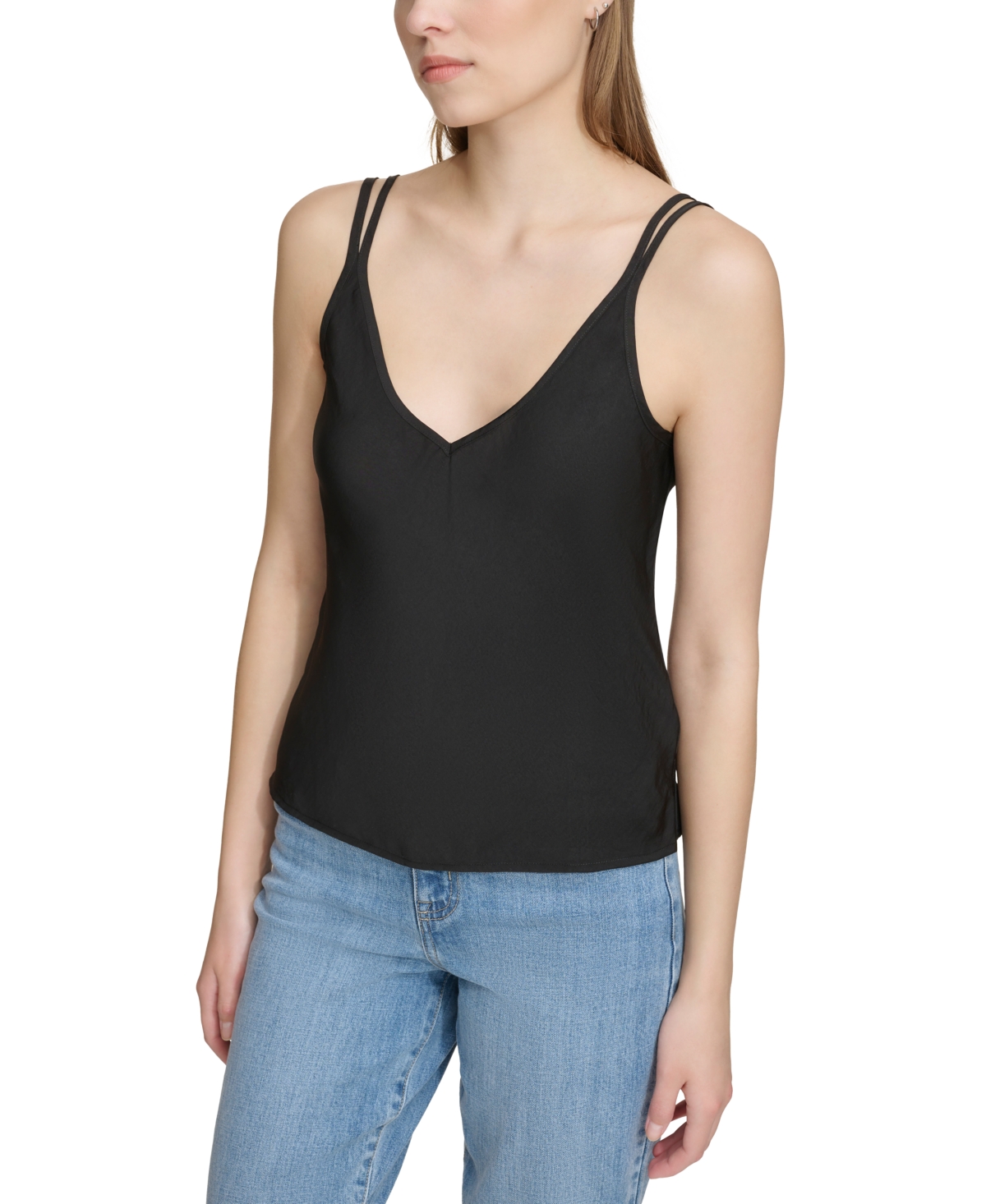 Dkny Jeans Women's Pullover Strappy V-Neck Camisole - Blk - Black