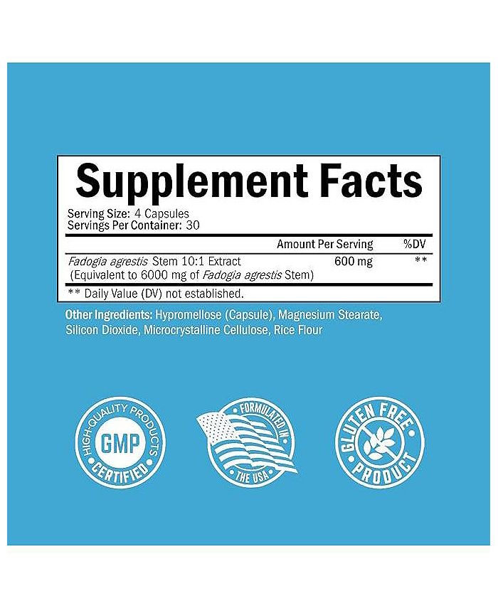 BioSchwartz Fadogia Agrestic 600mg Natural Men's Health Supplement GlutenFree NonGMO USA