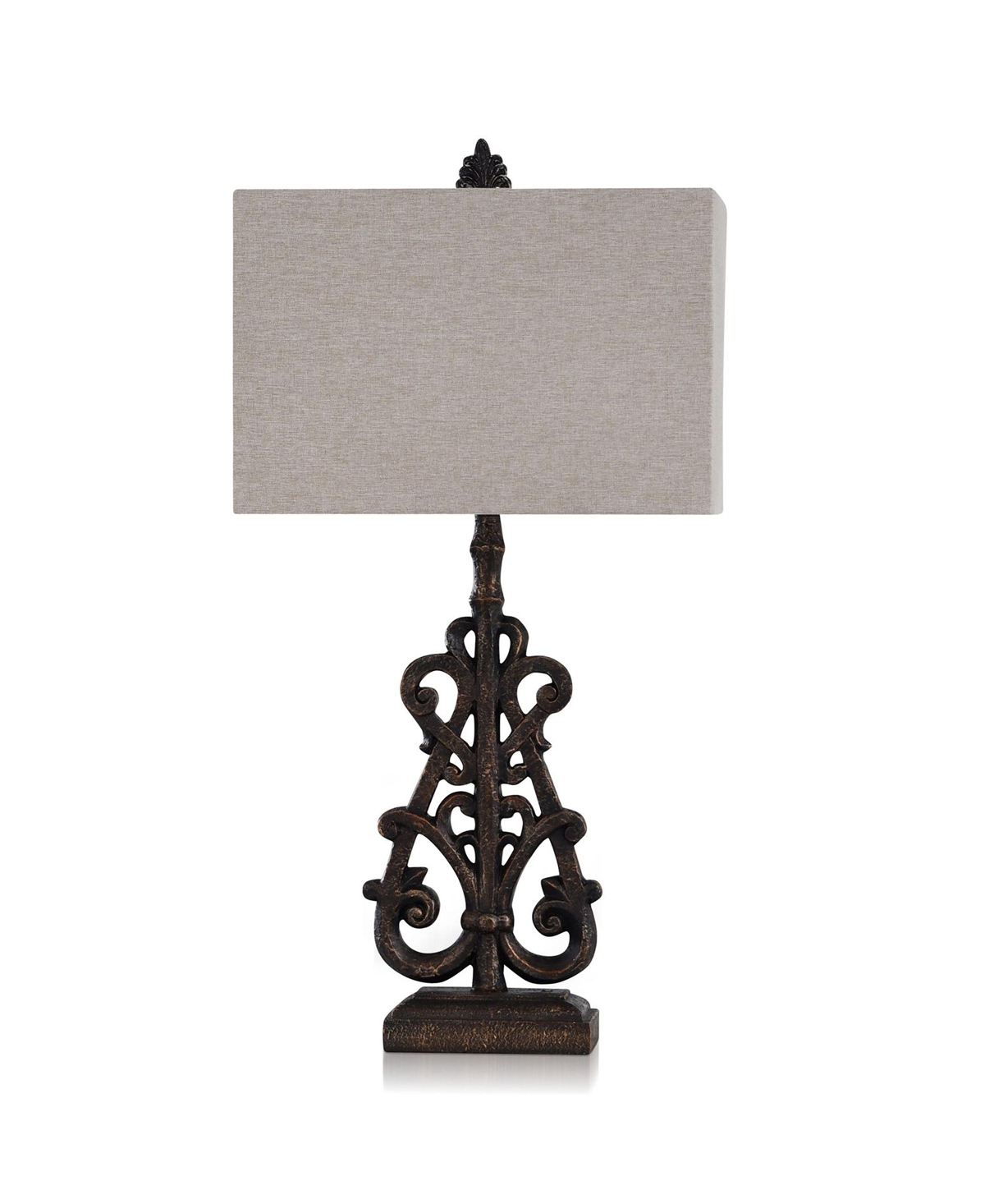 Stylecraft Home Collection 35" Traditional Textured Scroll Table Lamp With Gold Accents In Bronze,gold,beige