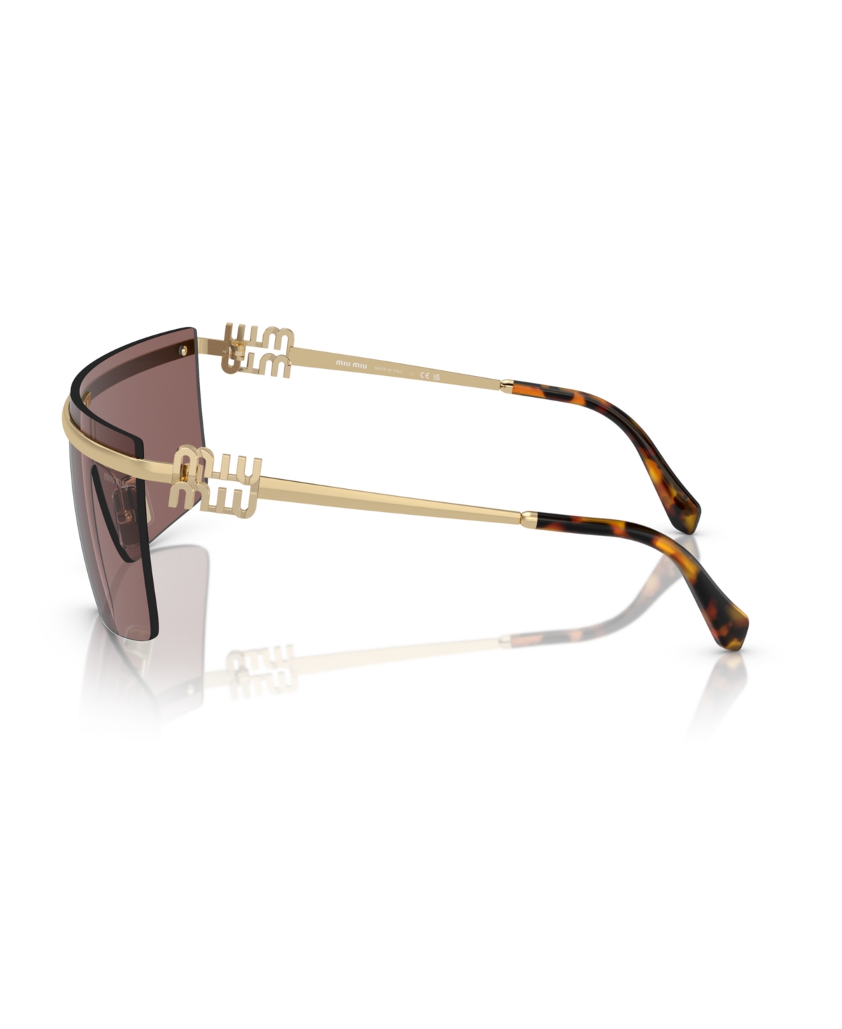Miu Miu Womens Gold Mu 50zs Irregular-frame Metal Sunglasses In Pale Gold