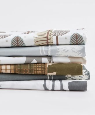Premium Comforts Rustic Lodge Printed Microfiber Sheet Sets In Lodge - Forest Animal - Light Gray