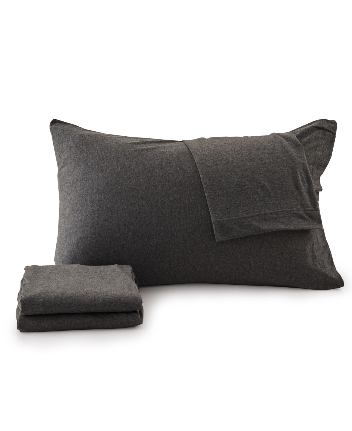 Premium Comforts Heathered Melange T-shirt Jersey Knit Cotton Blend 4 Piece Sheet Set,