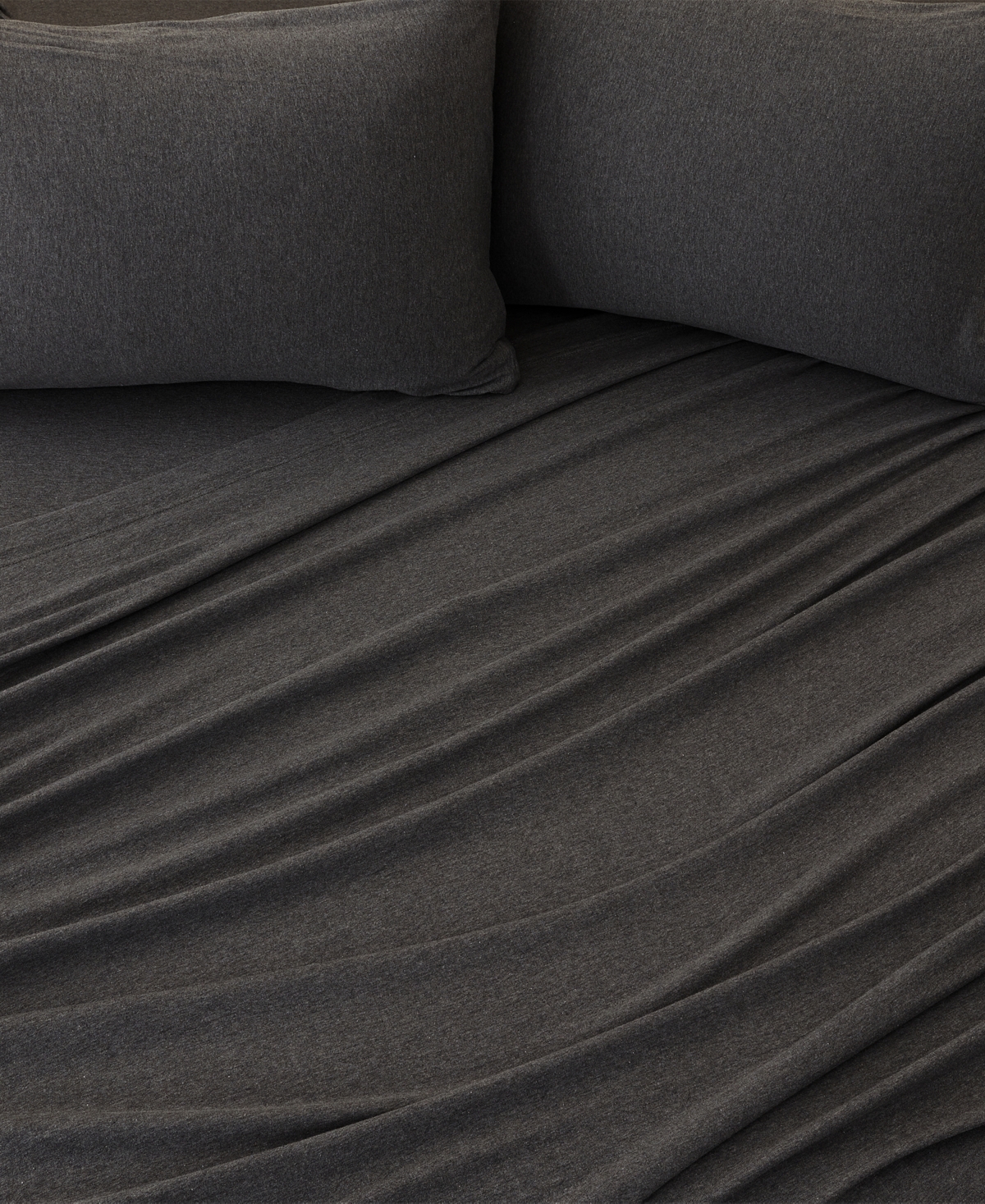 Premium Comforts Heathered Melange T-shirt Jersey Knit Cotton Blend 4 Piece Sheet Set