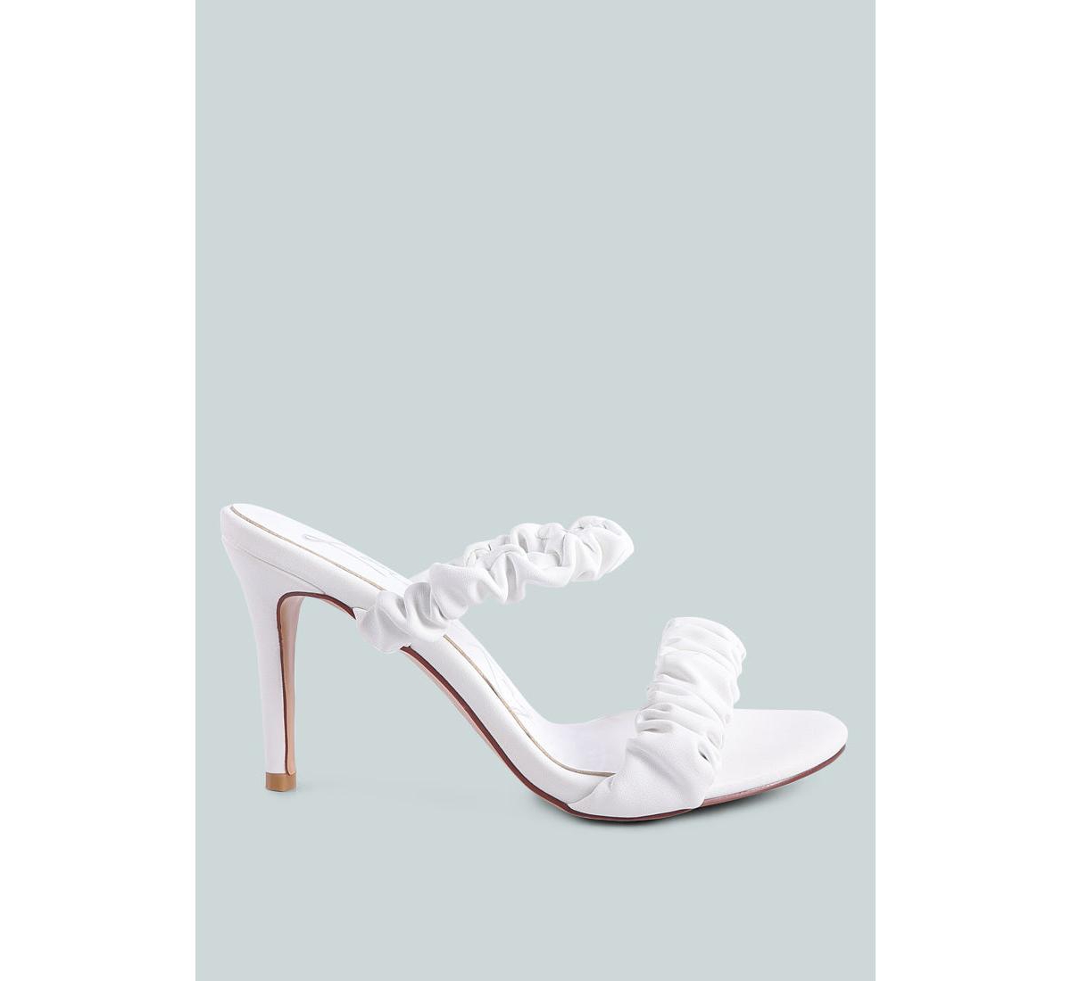 London Rag Qualie ruched strap stiletto heel sandals