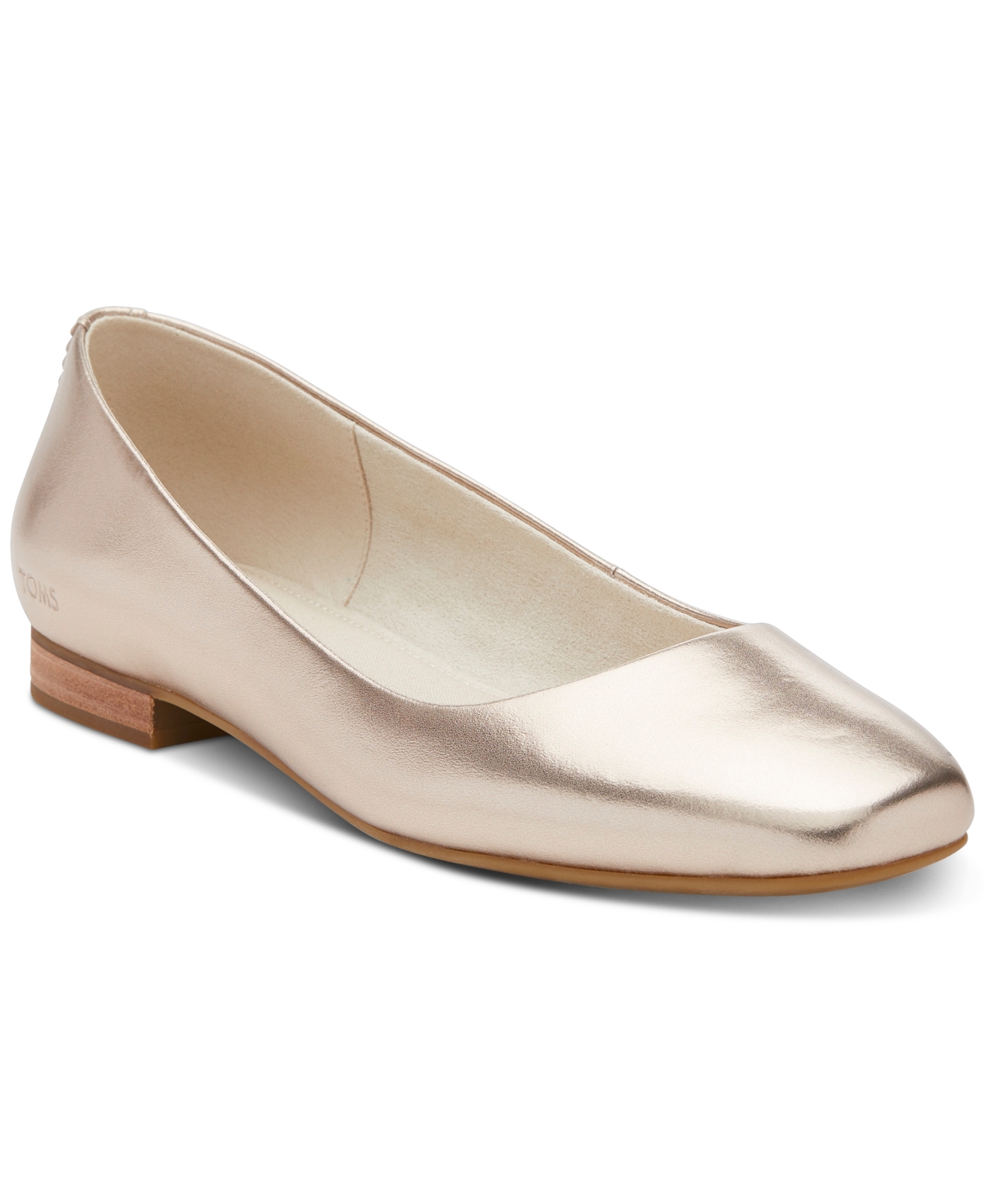 Women's Briella Square-Toe Slip-On Ballet Flats - Light Gold Metallic Leather