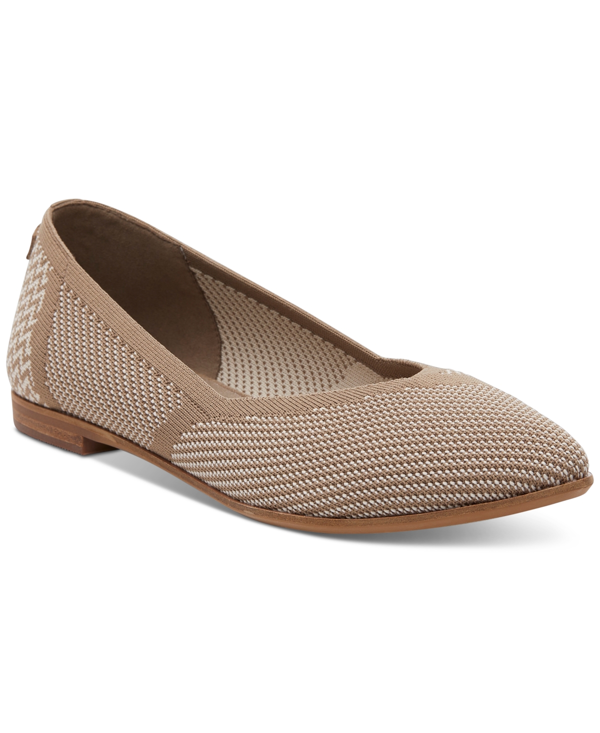 Toms Women's Jutti Neat Classic Almond Toe Flats In Dune Repreve Engineered Knit