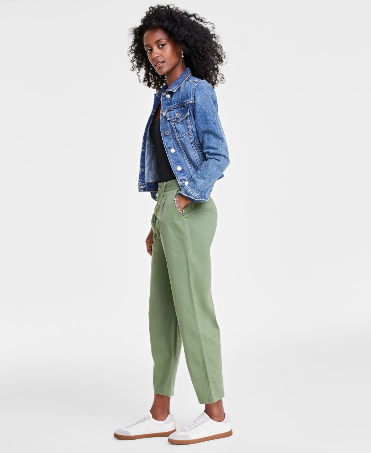 On 34th Women's Pleated Chino Ankle Pants, Created for Macy's
