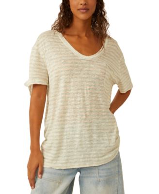 Free People - Women's All I Need Striped Short-Sleeve T-Shirt