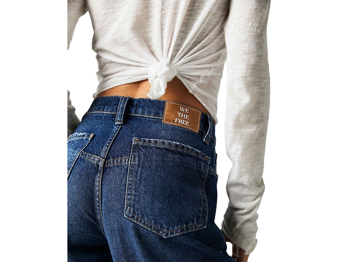 Женские джинсы Free People We The Free Tinsley Cotton Baggy High-Rise-Jeans, цвет: Dark Romance — фото 3