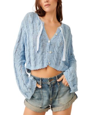 Free People - Women's Robyn Cable-Knit Cardigan Sweater