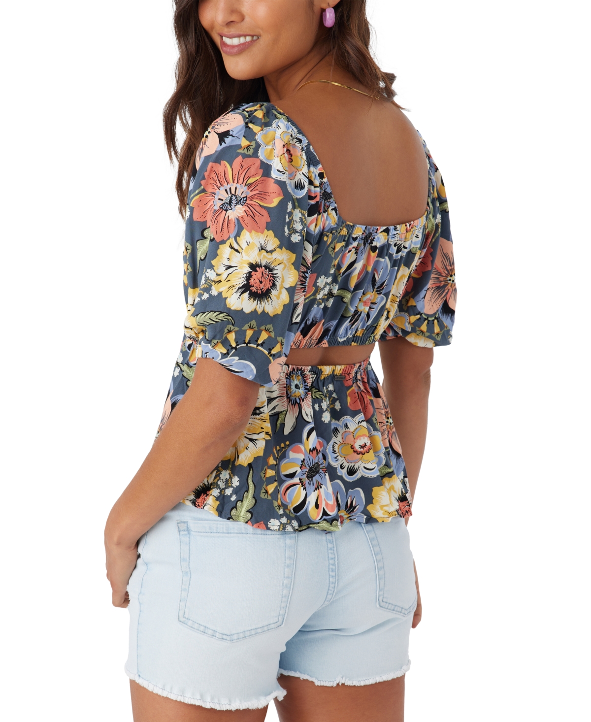 Shop O'neill Juniors' Briar Floral Top In Slate