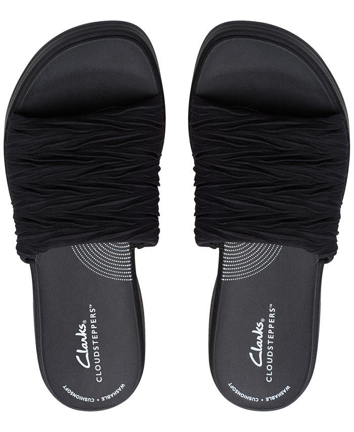 Clarks Drift Petal Texture Strap Slide Sandals - Macy's