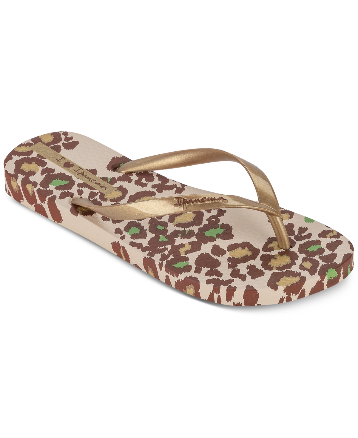 Shop Ipanema Women's Animal Print Slip-on Thong Sandals In Beige,gold