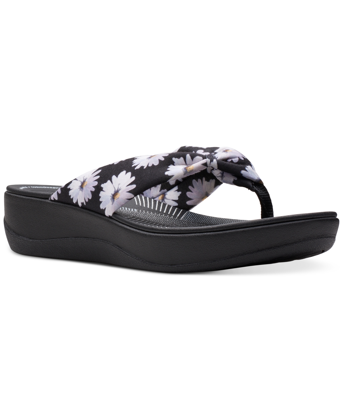 Shop Clarks Women's Arla Glison Slip-on Platform Wedge Sandals In Black Mult