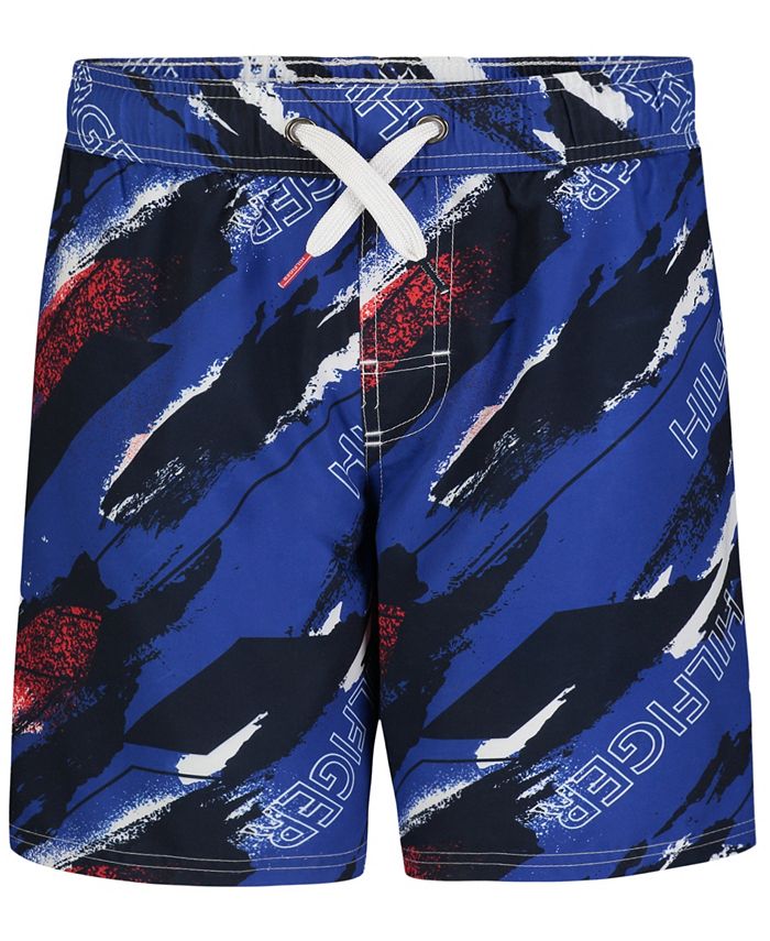 Tommy Hilfiger Big Boys Wave All Over Print Swim Trunks - Macy's