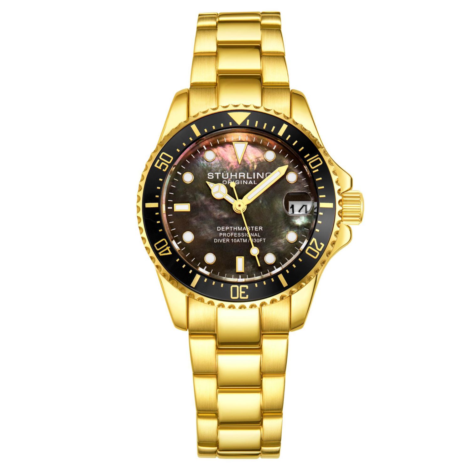 Women's Diver, Silver-tone Bracelet, Pink MOP Dial Watch