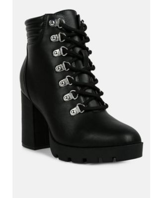 Womens hamiltons lace up block heel boots