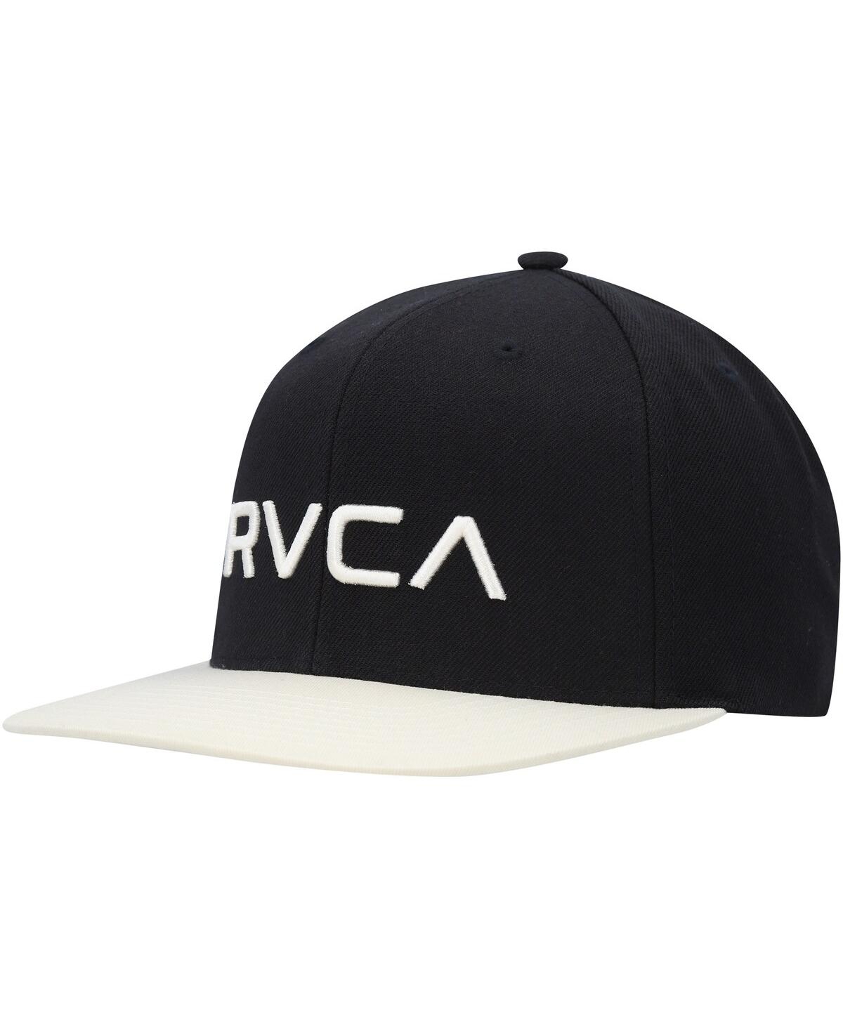 Men's Rvca Black, White Twill Ii Snapback Hat - Black, White