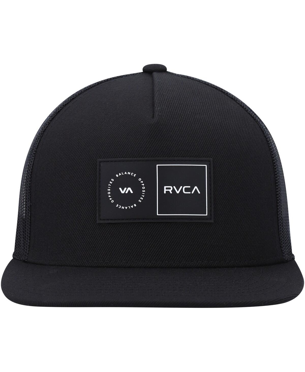 Shop Rvca Men's  Black Platform Trucker Snapback Hat