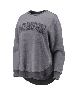 Women's Navy Distressed Auburn Tigers Ponchoville Pullover Sweatshirt