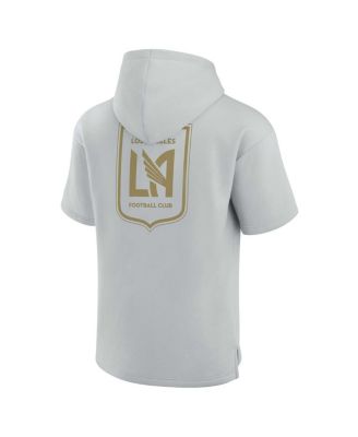 Men's and Women's Gray LAFC Super Soft Fleece Short Sleeve Pullover Hoodie